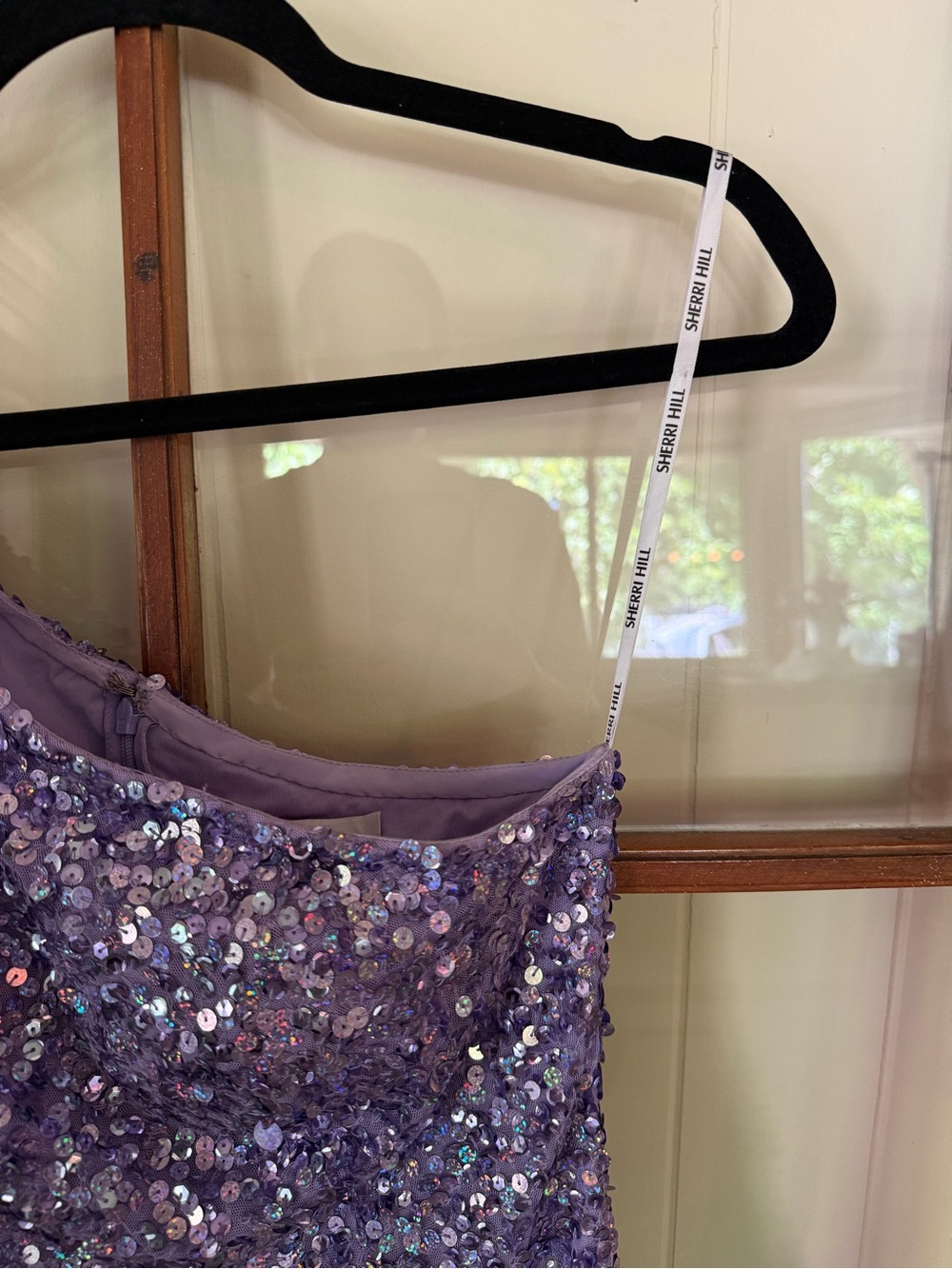 Sherri Hill 54469 Lilac One Shoulder Sequin Cocktail Dress Homecoming Prom - 4 - Picture 5 of 10